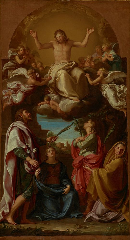 Christ in Glory with Saints Celsus, Julian, Marcionilla and Basilissa by Pompeo Batoni