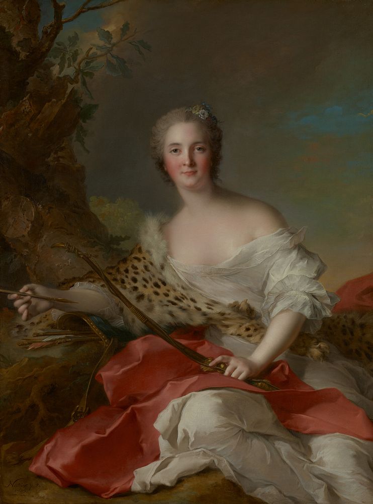 Portrait of Madame Bonnier de la Mosson as Diana (Constance-Gabrielle-Magdeleine du Monciel de Lauraille) by Jean Marc…