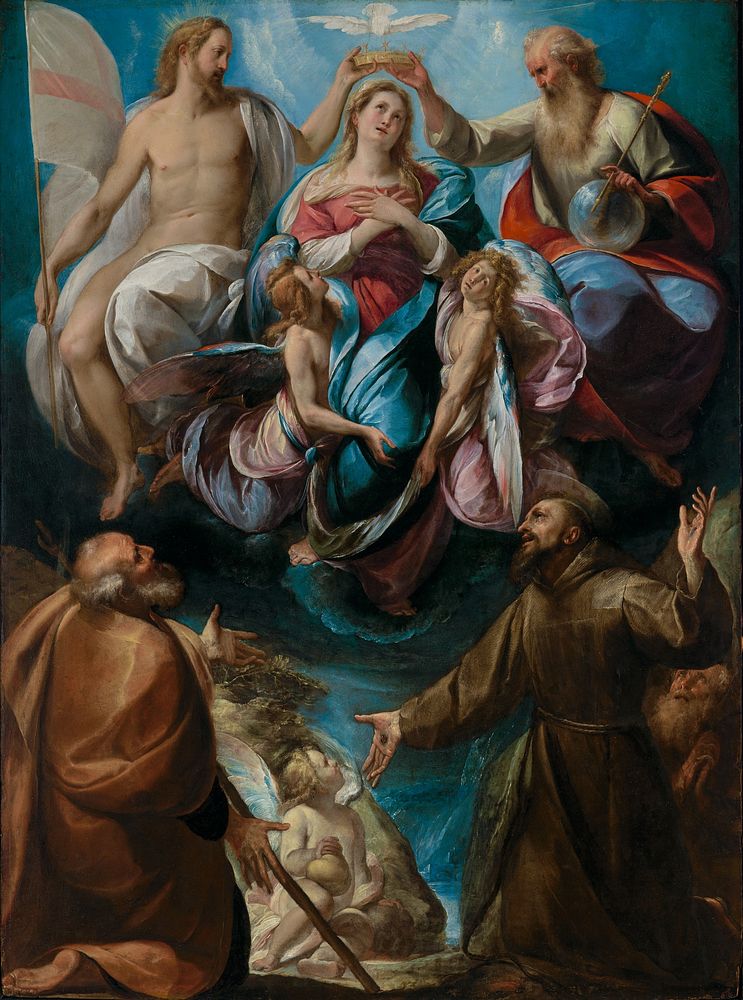 The Coronation of the Virgin with Saints Joseph and Francis by Giulio Cesare Procaccini