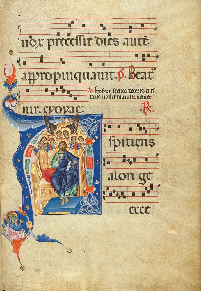 Initial A: Christ in Majesty by Master of Gerona