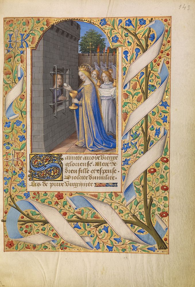 Saint Avia in Prison Receiving Communion from the Virgin by Jean Bourdichon