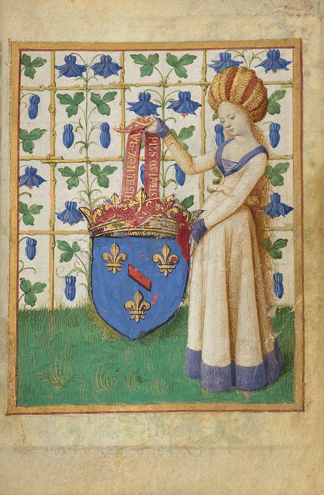 Coat of Arms Held by a Woman by Jean Fouquet
