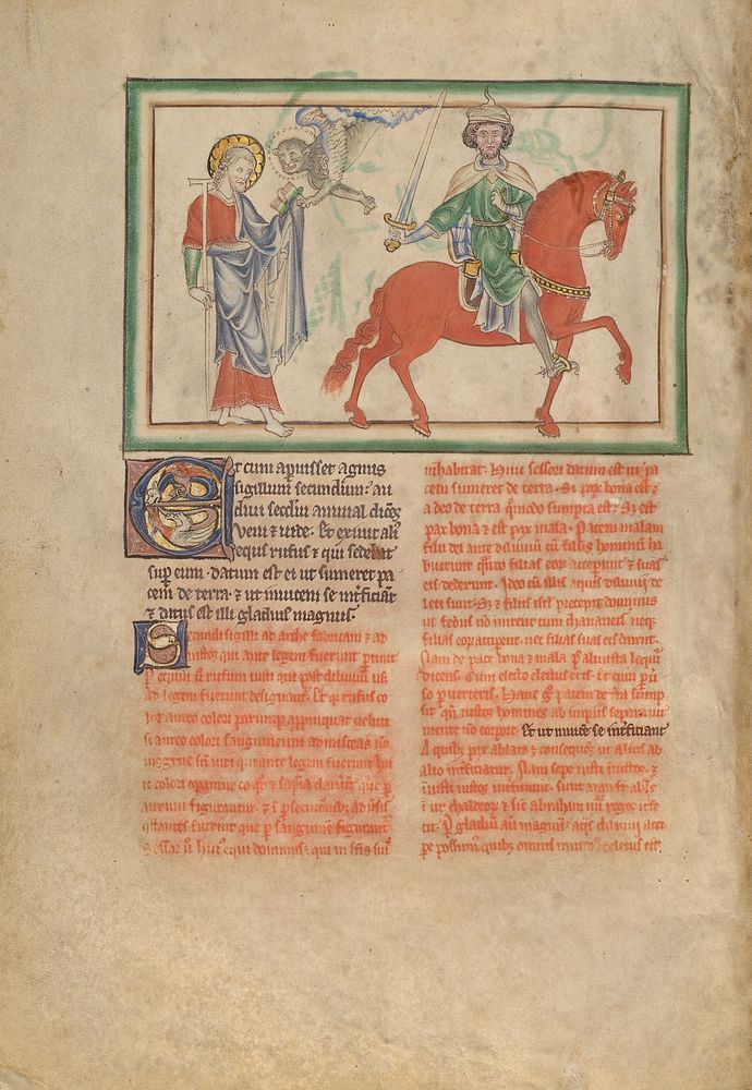 The Opening of the Second Seal: The Second Horseman; Initial E: Two Animals