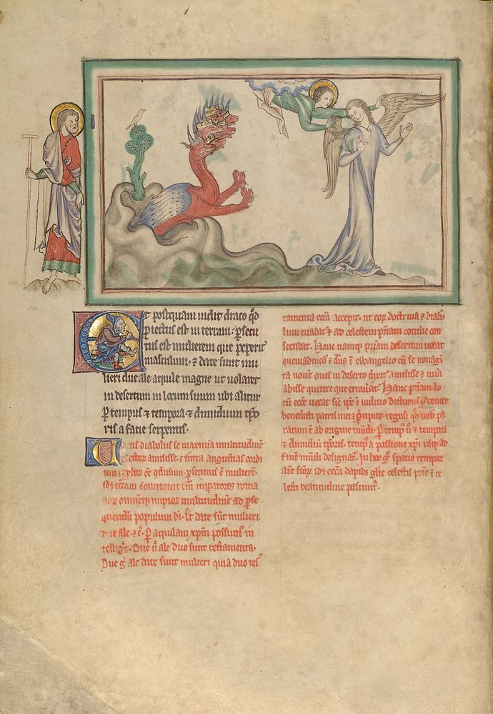 The Dragon Pursues the Woman Clothed in the Sun Who Receives the Wings of an Eagle