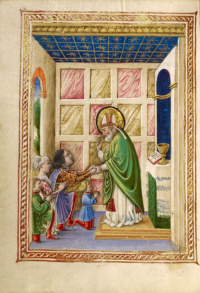 Saint Bellinus Celebrating Mass by Taddeo Crivelli