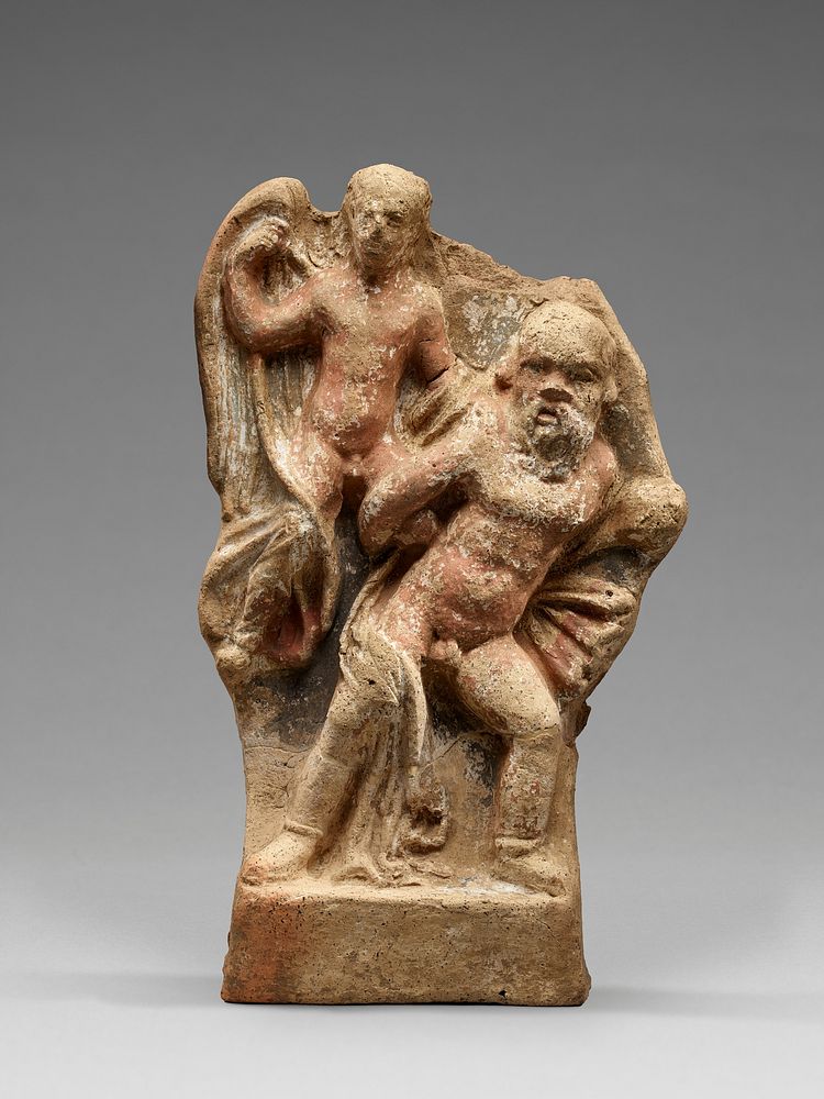 Antefix of a Satyr Carrying a Boy