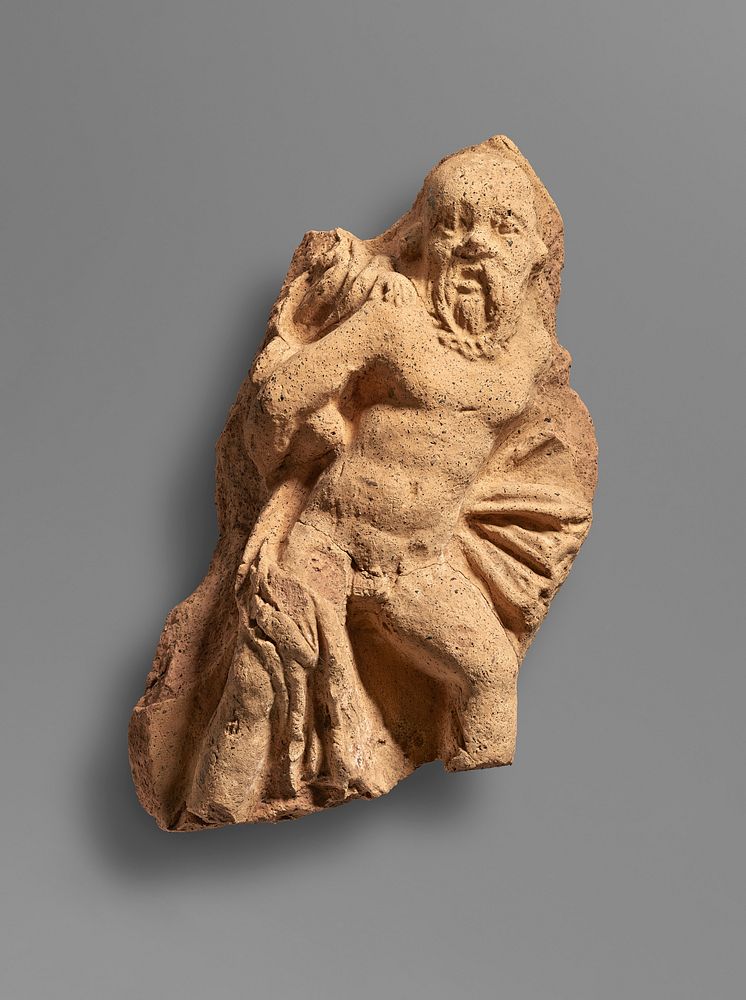 Antefix Fragment of a Satyr Carrying a Boy