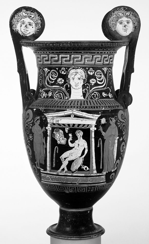 Apulian Red-Figure Krater with Mascarons by Patera Painter