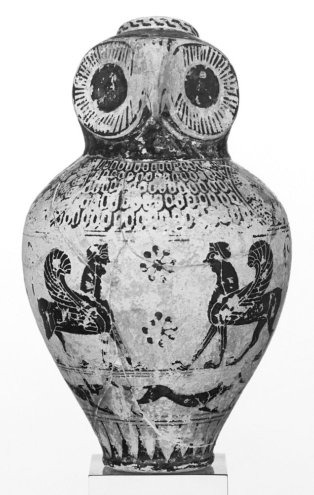 Imitation of a Proto-Corinthian Aryballos in the Shape of an Owl