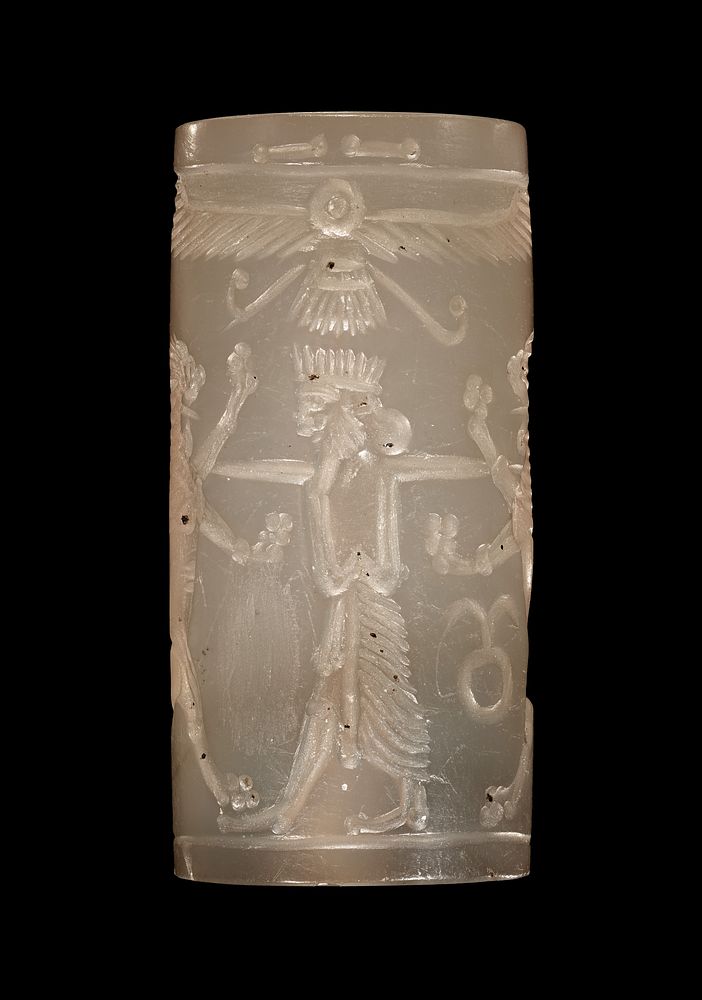 Cylinder Seal with the Persian King Grasping Two Lions
