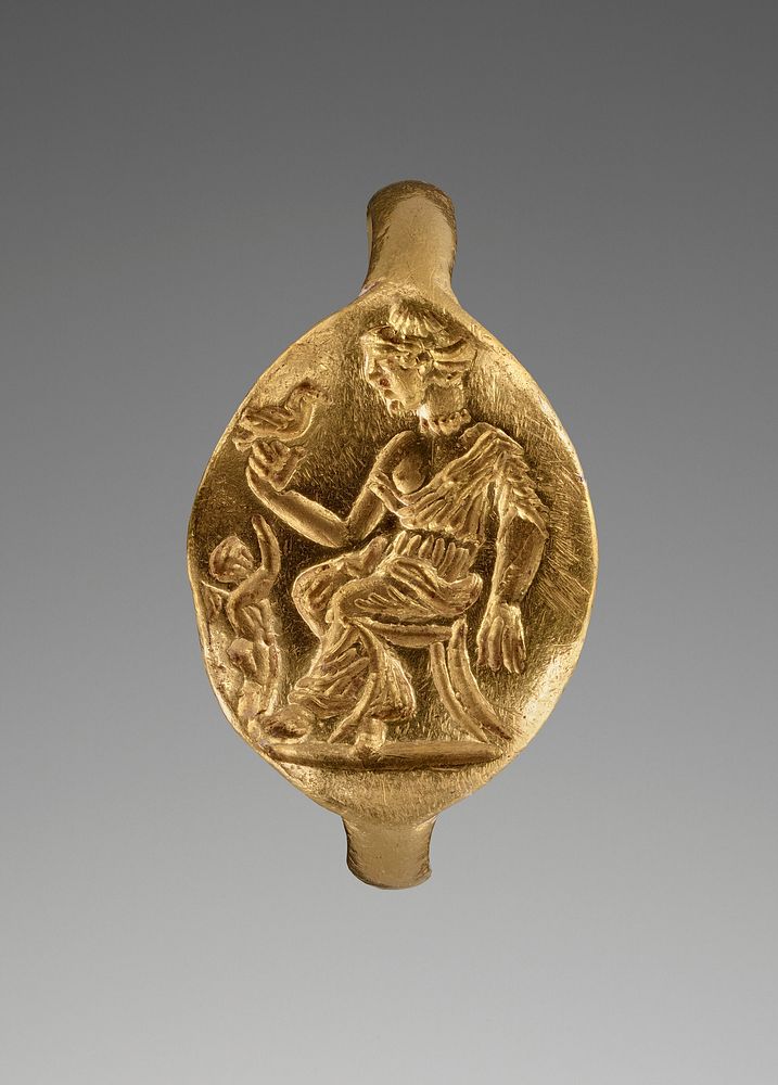 Engraved Ring with Aphrodite and Eros