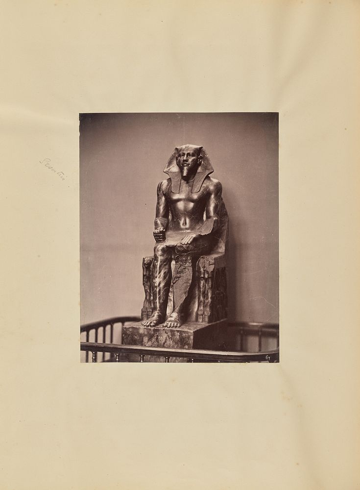 Khafre Enthroned at the Egyptian Museum, Cairo by Carlo Naya