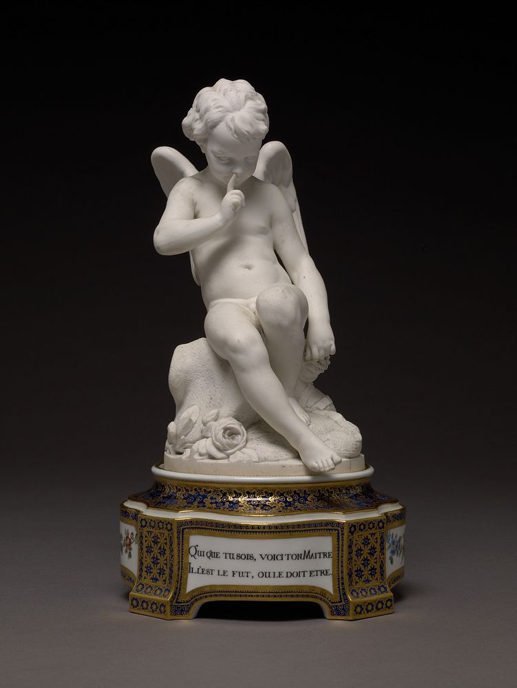 Figure of L'Amour Falconet on Pedestal by Sèvres Manufactory, Étienne Maurice Falconet and Pierre Nicolas Pierre