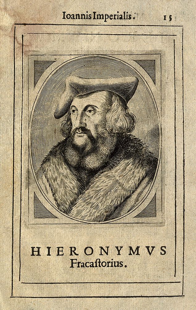 Hieronymus Fracastorius. Line engraving, 1640.