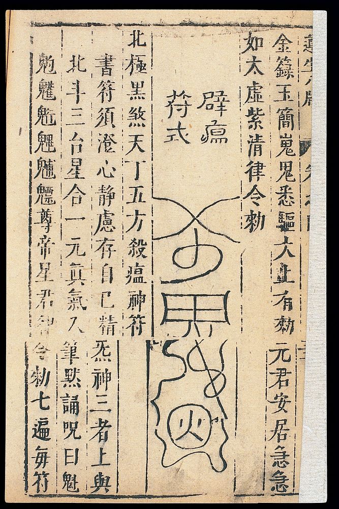 Medical talisman, to ward off plague (Chinese C19 woodcut)