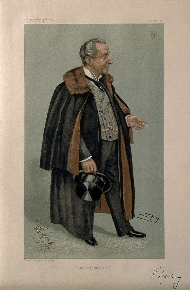 Sir Francis Laking. Colour lithograph by Sir L. Ward [Spy], 1903.