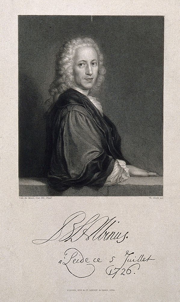 Bernhard Siegfried Albinus. Stipple engraving by W. Holl after Carel de Moor.