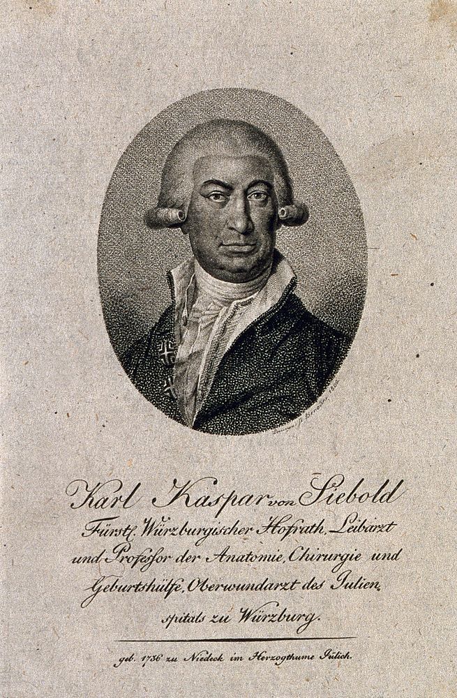 Karl Kaspar von Siebold. Stipple engraving by J.D. Laurens, 1802.