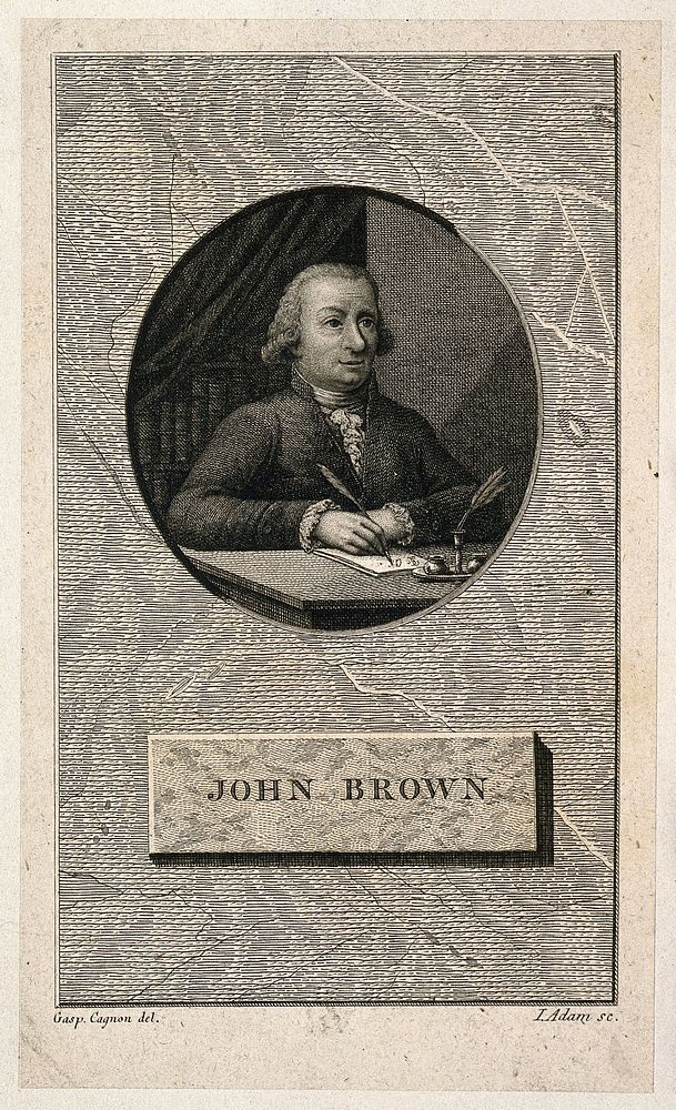John Brown [Bruno]. Line engraving by J. Adam after J. Cagnoni.