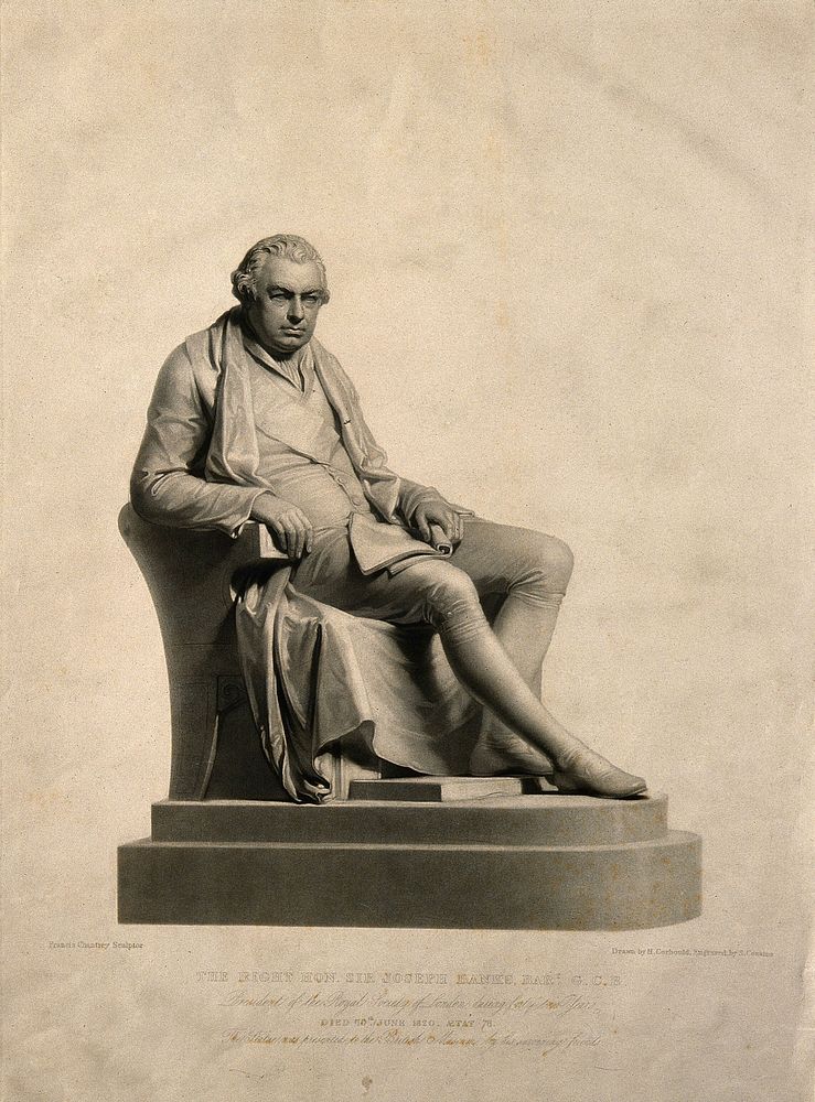 Sir Joseph Banks. Lithograph by S. Cousins after H. Corbould after F. Chantrey.