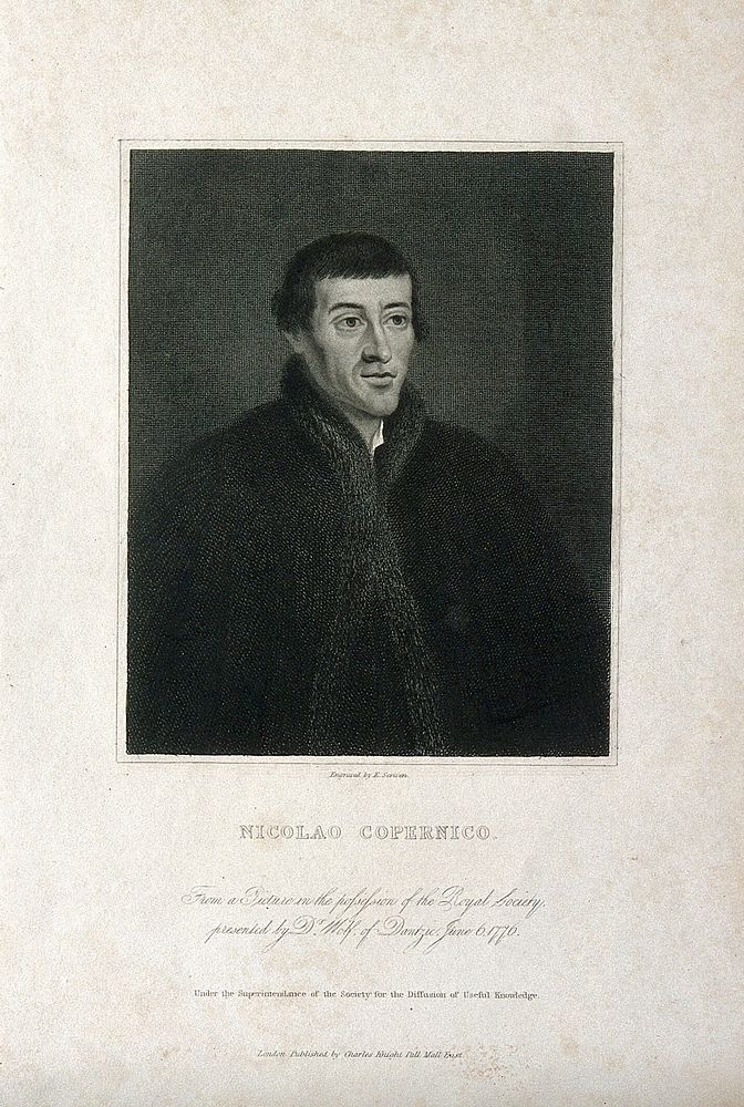 Nicolaus Copernicus. Engraving by E. Scriven.