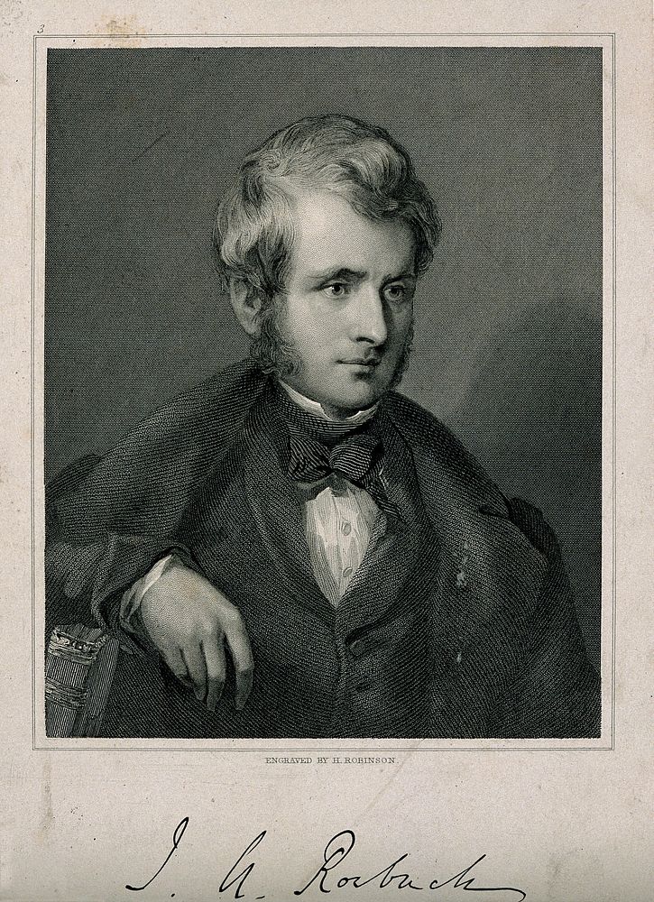 John Arthur Roebuck. Stipple engraving by H. Robinson after G.F. Watts.