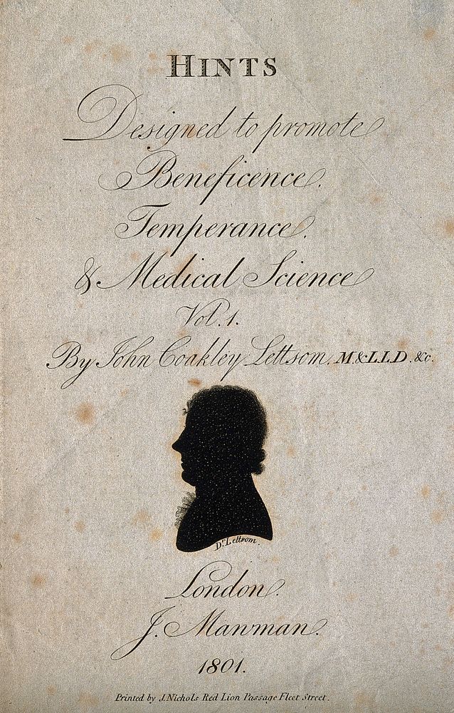 John Coakley Lettsom. Aquatint silhouette, 1801.