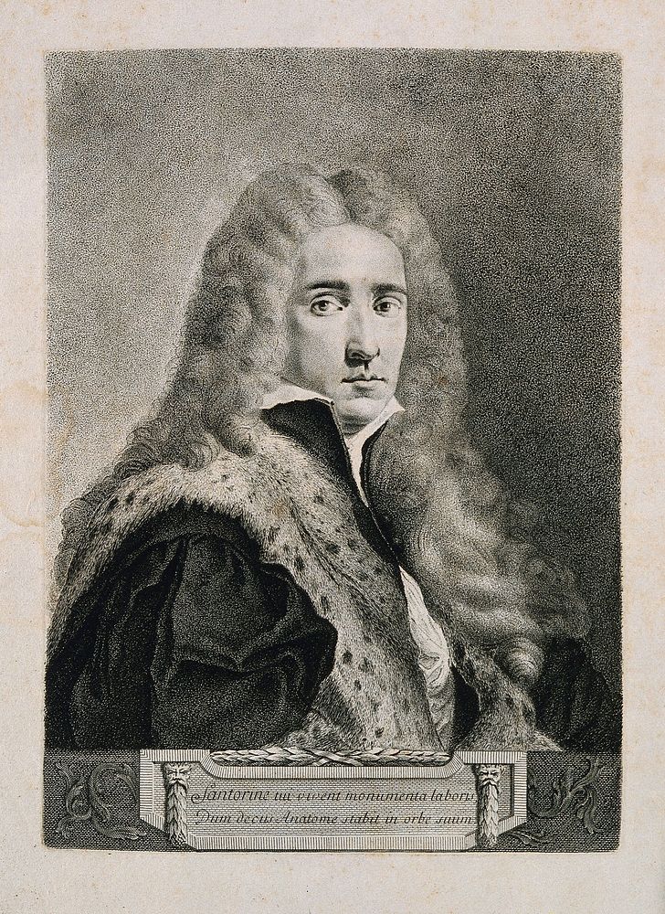 Giovanni Domenico Santorini. Stipple engraving.