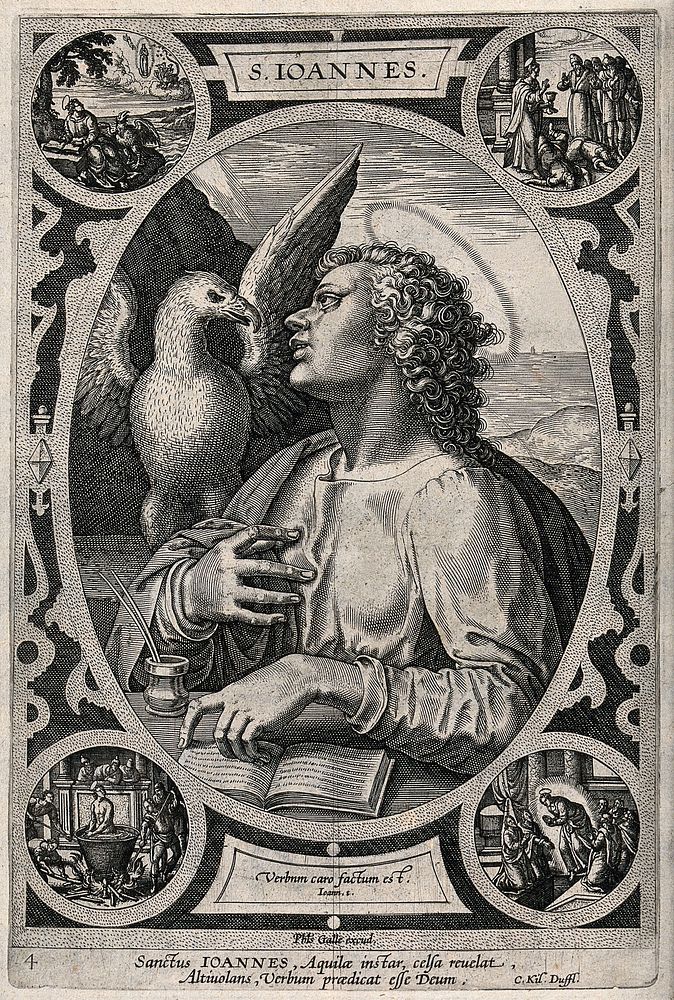 Saint John the Evangelist. Engraving.