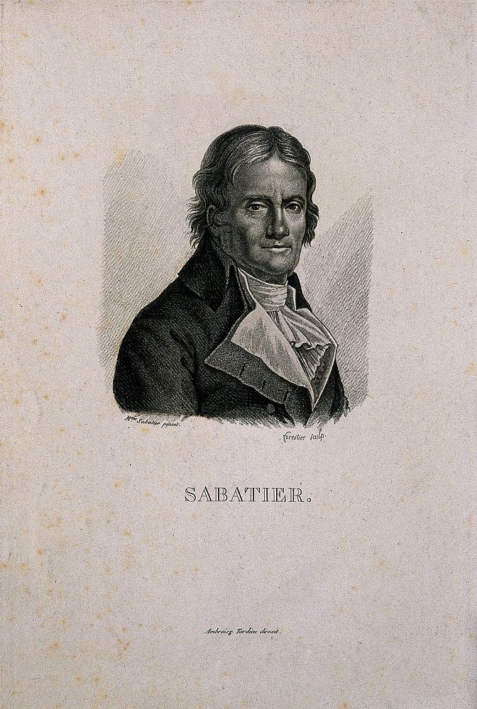 Raphaël Bienvenu Sabatier. Stipple engraving by C.A. Forestier after Mme Sabatier.