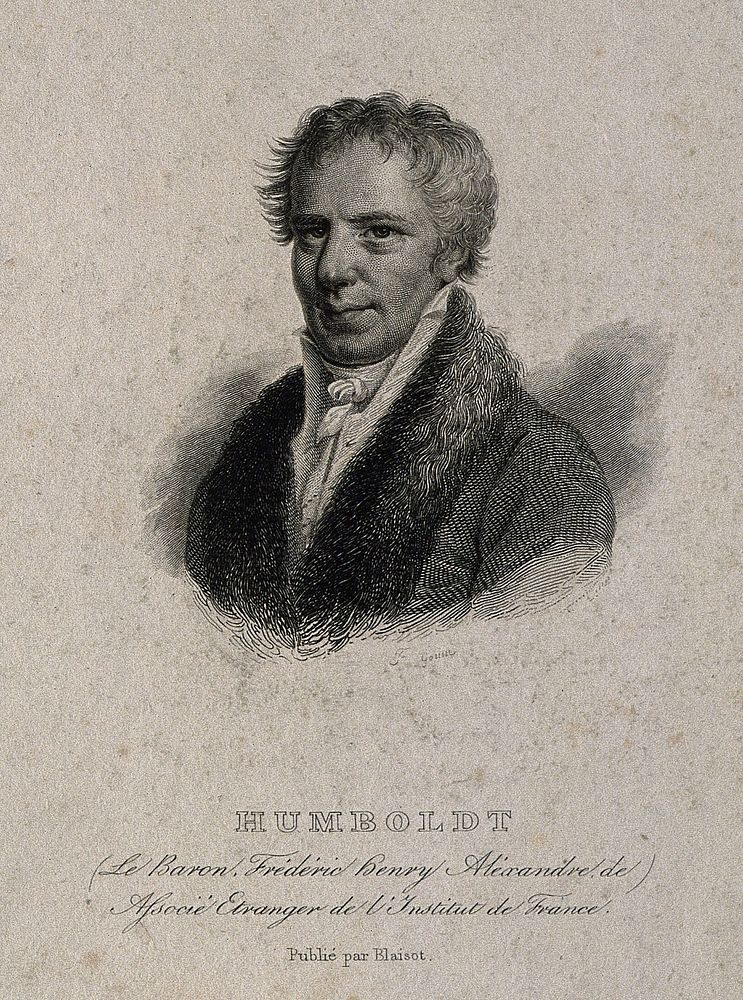 Friedrich Heinrich Alexander von Humboldt. Engraving by F. Gouin, 1820.