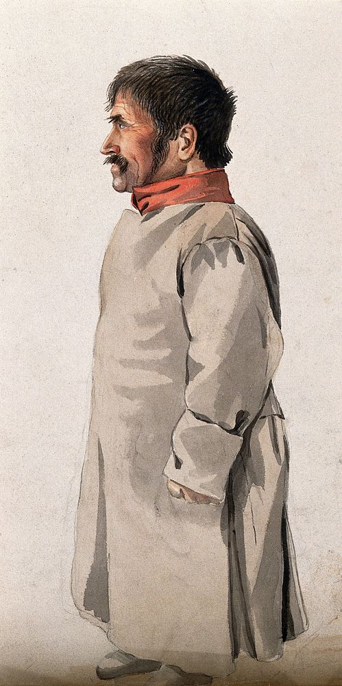 A male dwarf. Watercolour painting.