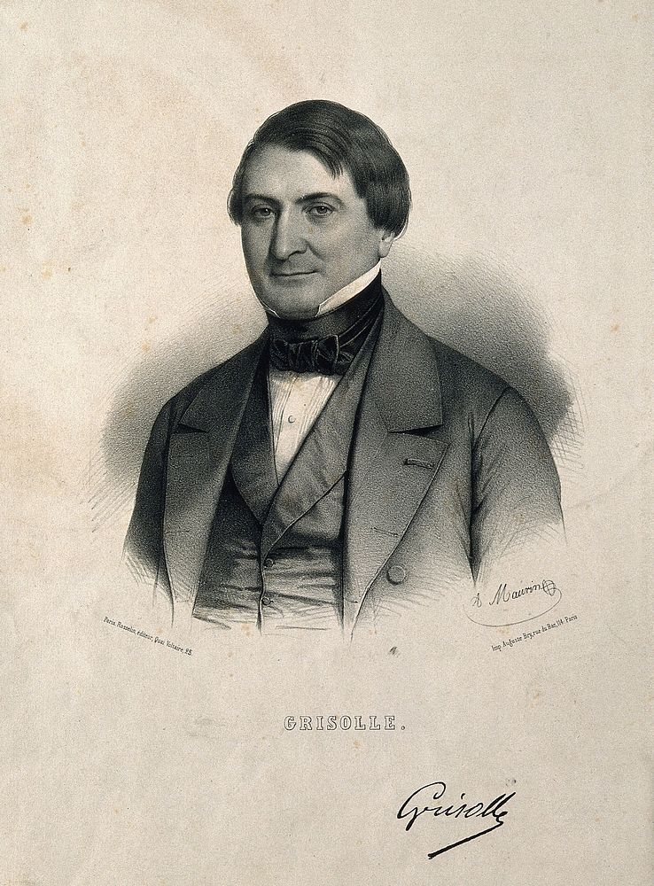Augustin Grisolle. Lithograph by A. Maurin.