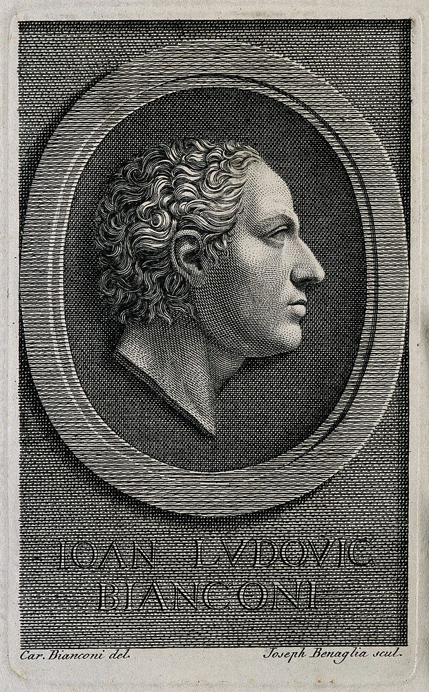 Giovanni Lodovico Bianconi. Line engraving by J. Benaglia after C. Bianconi.