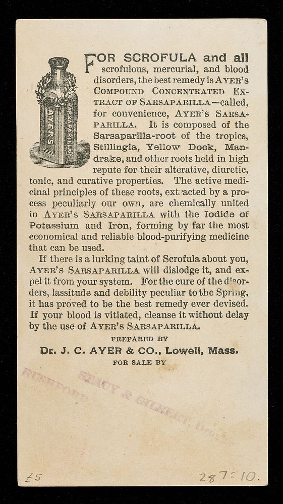Ayer's Sarsaparilla gives health and sunny hours / Dr. J.C. Ayer & Co.