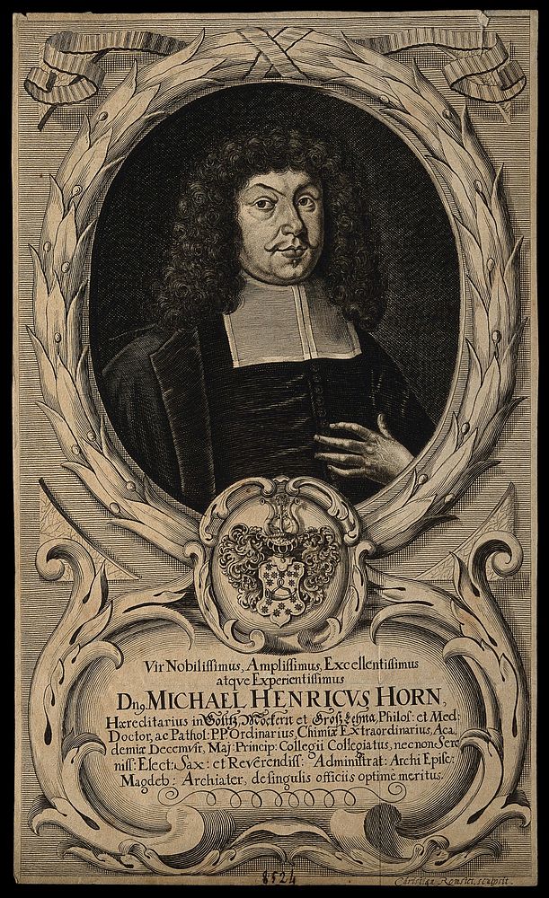 Michael Henricus Horn. Line engraving by C. Romstet.