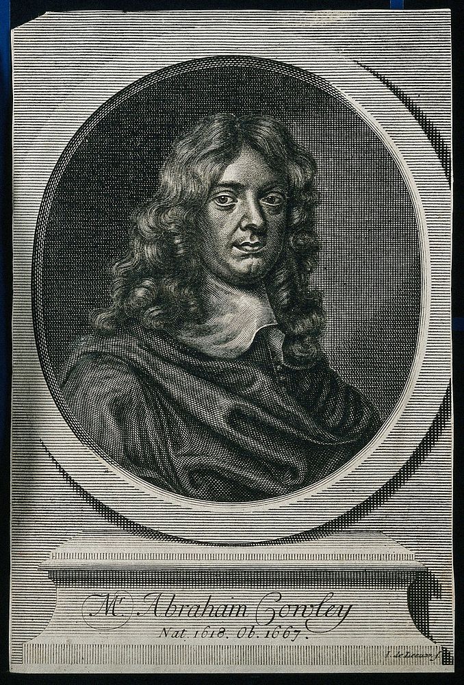 Abraham Cowley. Line engraving by J. de Leeuw, 1710, after Sir P. Lely.