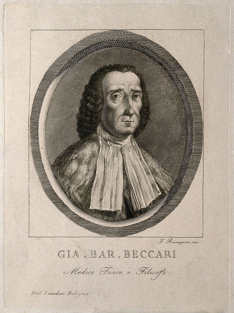 Jacopo Bartolomeo Beccari. Line engraving by F. Rosaspina.