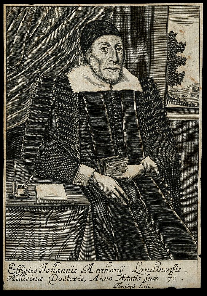 John Anthony. Line engraving by T. Cross, 1656.