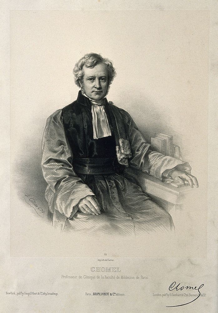 Auguste-François Chomel. Lithograph by A. Collette.