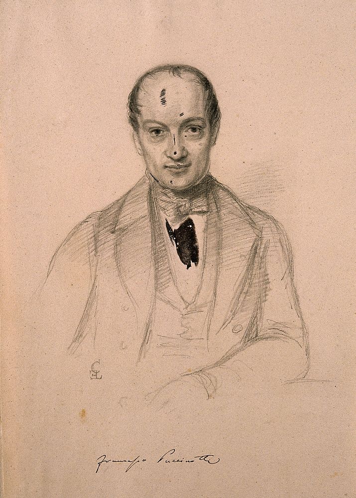 Francesco Puccinotti. Pencil drawing by C. E. Liverati, 1841.