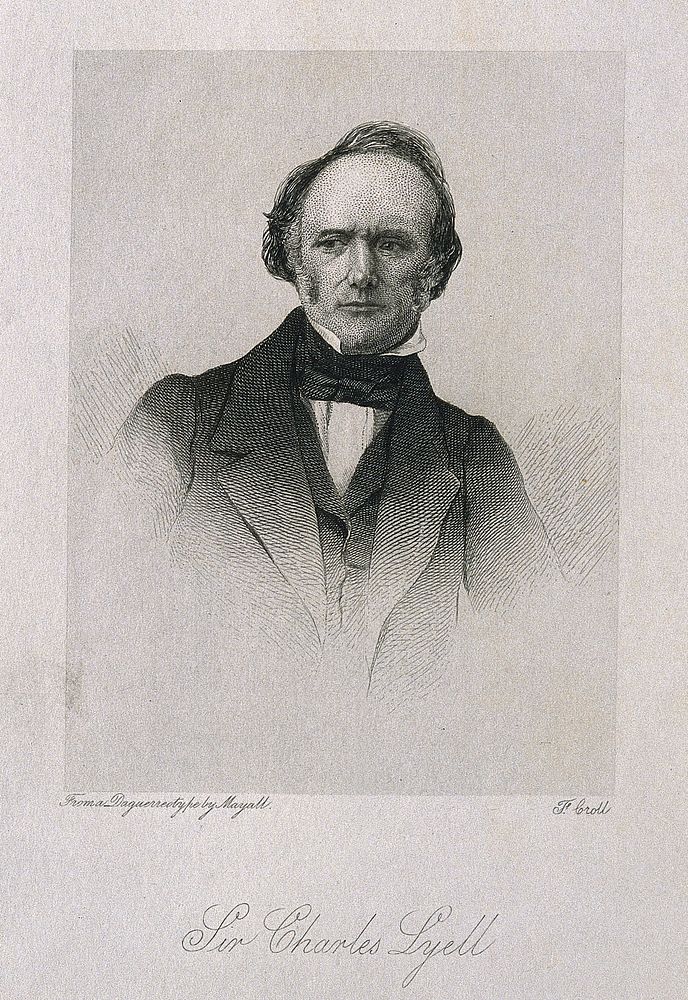 Sir Charles Lyell. Line engraving by F. Croll after J. Mayall.
