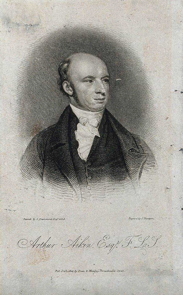 Arthur Aikin. Stipple engraving by J. Thompson after S. Drummond.