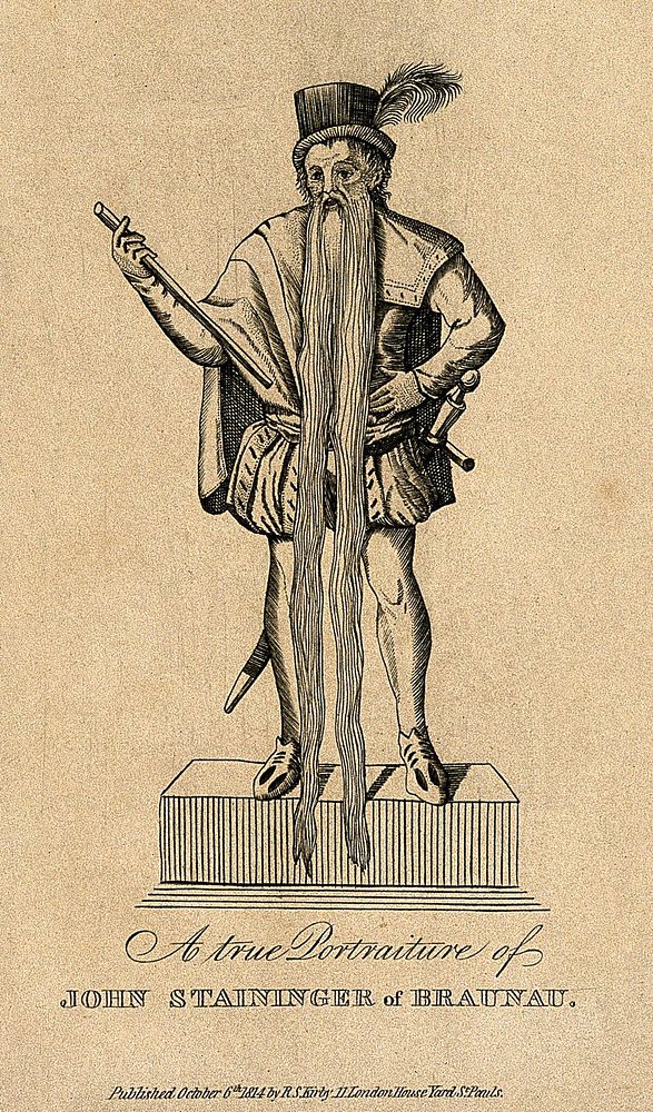 Johann Staininger, a man with a very long beard. Line engraving, 1814.