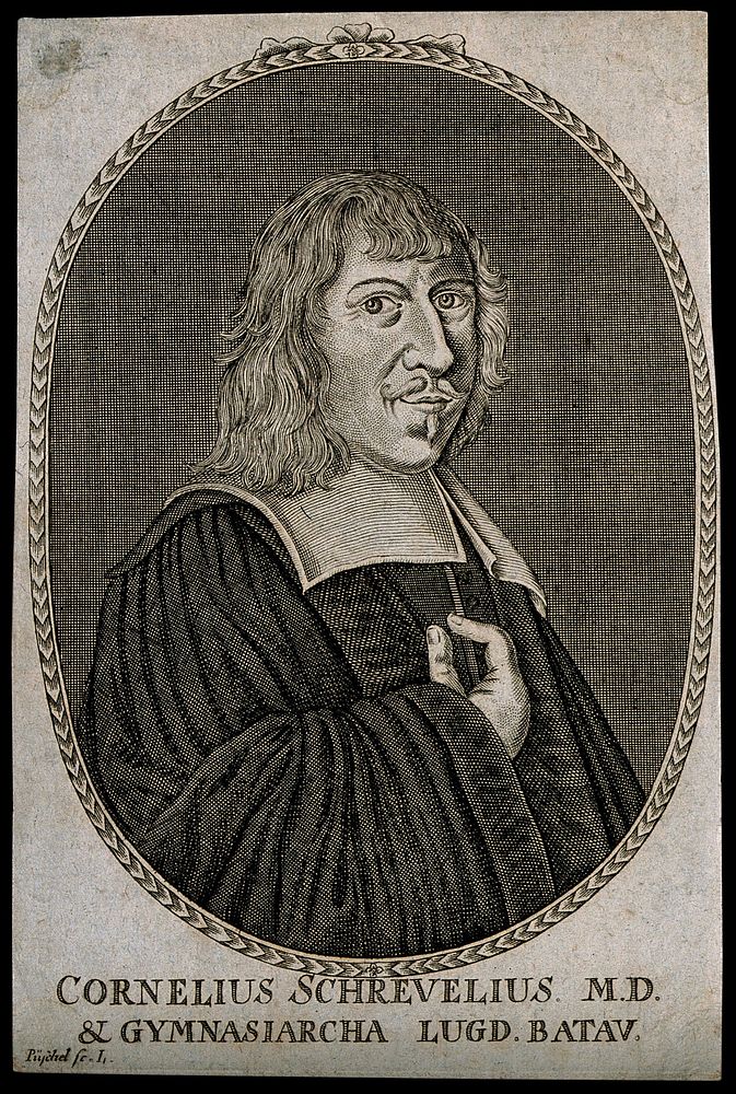 Cornelius Schrevelius. Line engraving by J. Püschel.