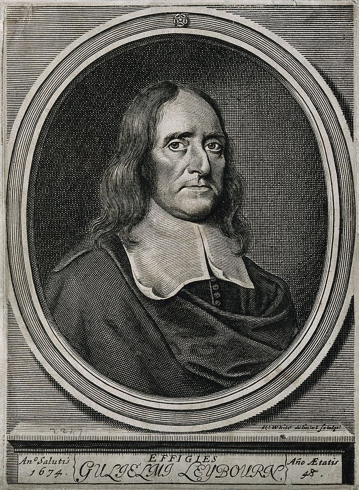 William Leybourn. Line engraving by R. White, 1674.