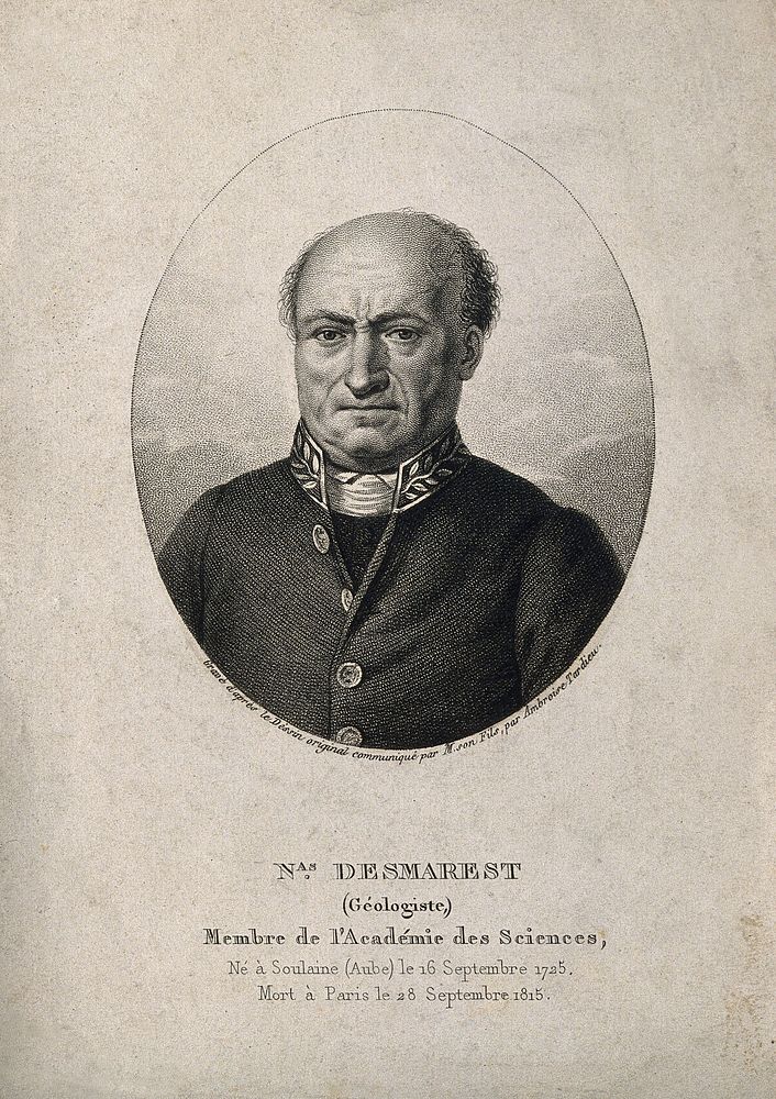 Nicolas Desmarest. Stipple engraving by A. Tardieu.