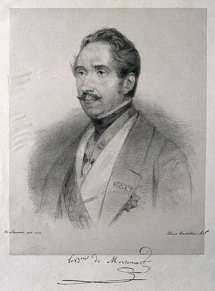 François Jérôme Leonard, Baron de Mortemart Boisse. Lithograph by D. Castellini after C. E. Liverati, 1841.