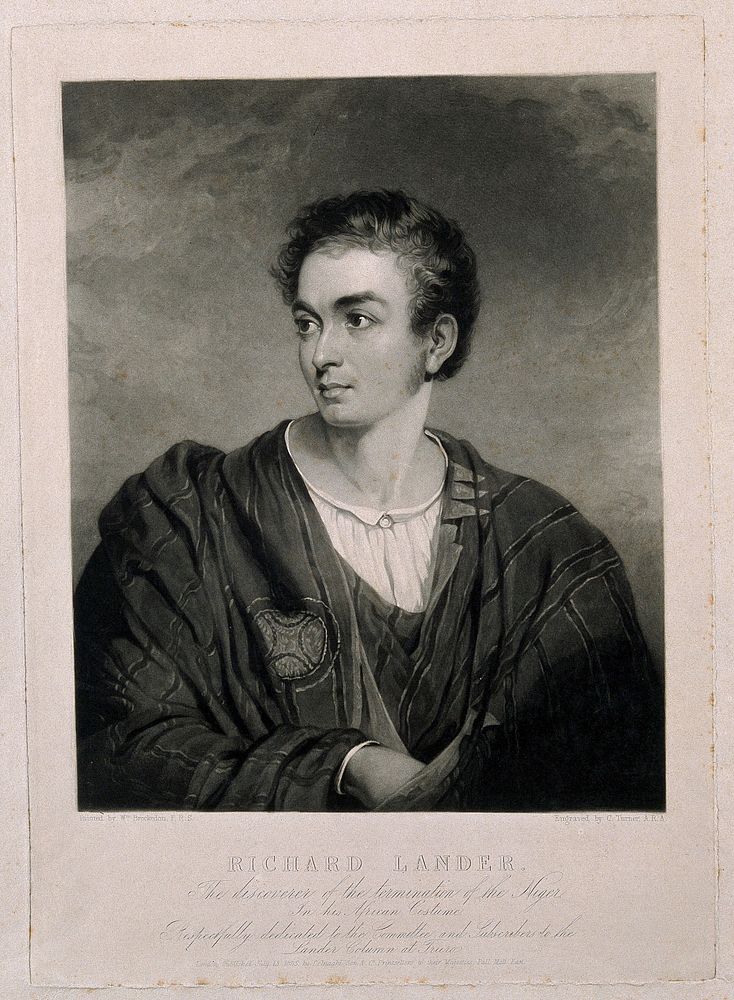 Richard Lemon Lander. Mezzotint by C. Turner, 1835, after W. Brockedon.