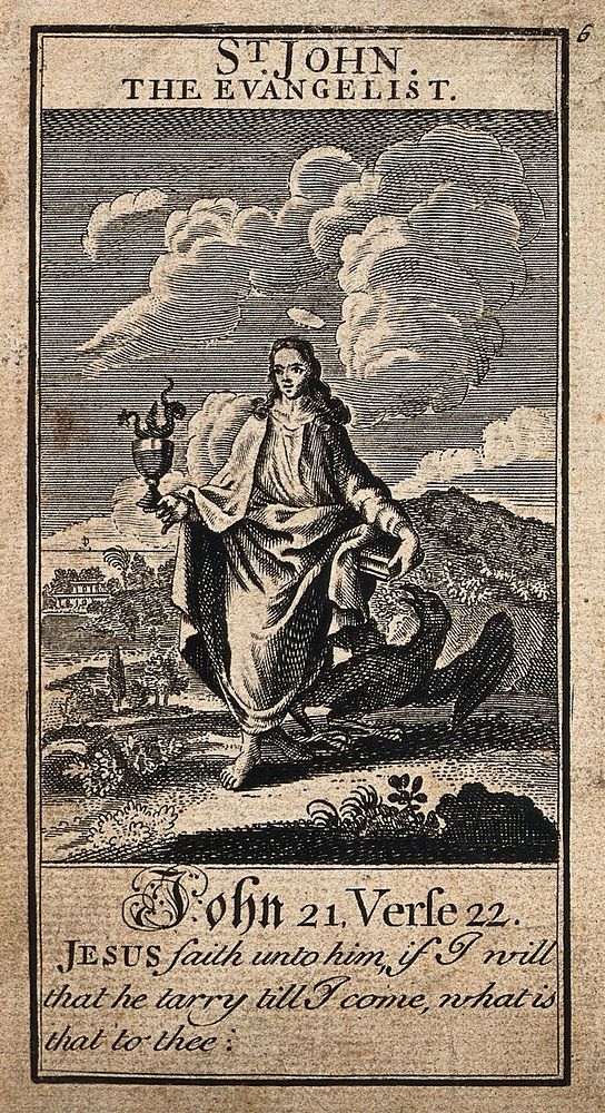 Saint John the Evangelist. Engraving.